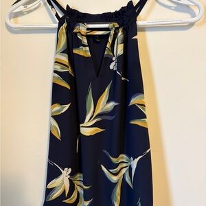 RW&CO. Navy Floral Cut out Cami Blouse